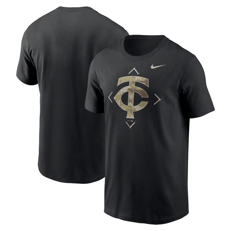 Men 2025 MLB Minnesota Twins Nike Black T-shirt